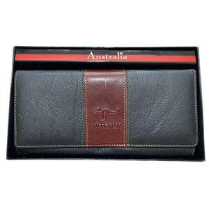 Australian‎ Genuine Leather Black & Brown Women’s Wallet Kangaroo New In Box